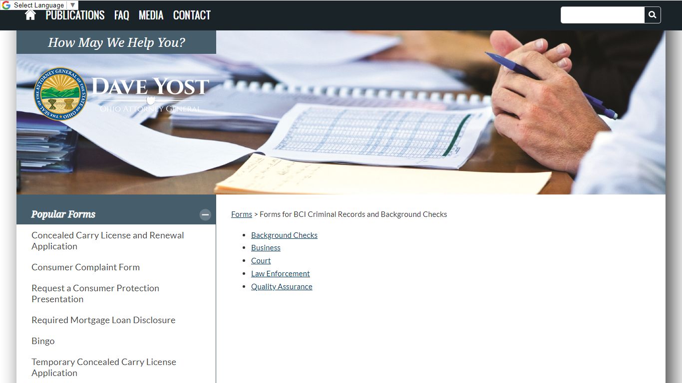 Forms for BCI Criminal Records and Background Checks - Ohio Attorney ...